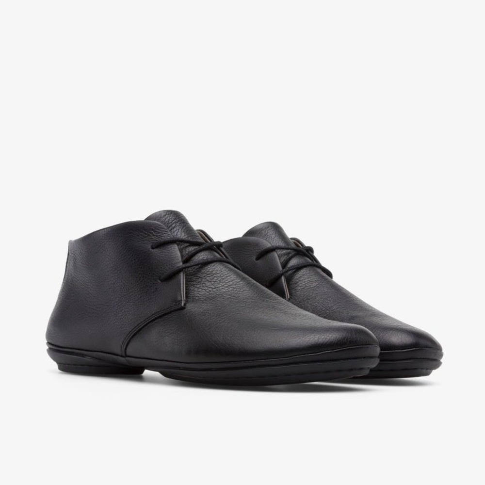 Camper Right Nina Black Leather Desert Ankle Boots K400221-004 Womens 38